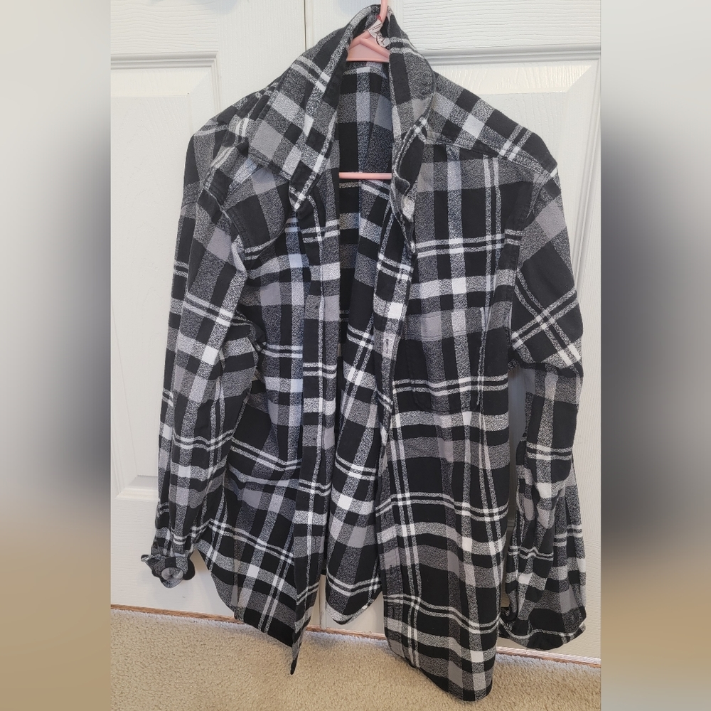 Black and white plaid Flannel